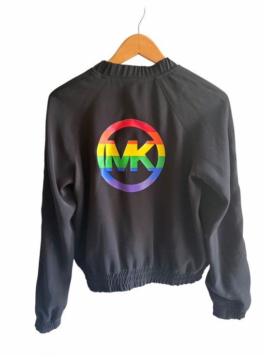 Michael Kors Jackets & Blazers - Michael Kors Black and Rainbow Bomber jacket Zip Up Pride